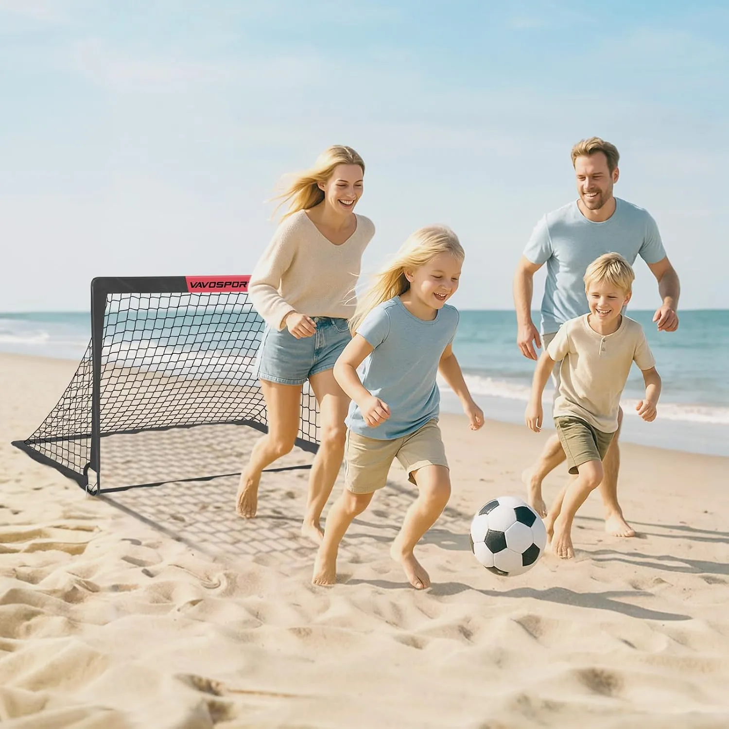 Kids Soccer Goals for Backyard Set - 2 of 4' x 3' Portable Soccer Goal Training Equipment, Pop Up Toddler Soccer Net with Soccer Ball, Soccer Set for Kids and Youth Outdoor Games, Sports, Play