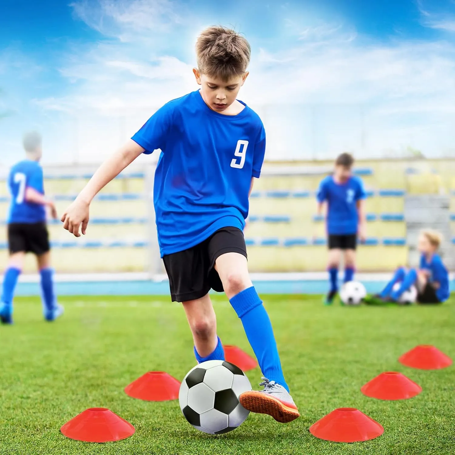 Kids Soccer Goals for Backyard Set - 2 of 4' x 3' Portable Soccer Goal Training Equipment, Pop Up Toddler Soccer Net with Soccer Ball, Soccer Set for Kids and Youth Outdoor Games, Sports, Play