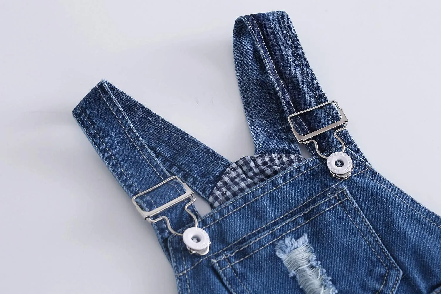 KIDSCOOL SPACE Baby Boy Girl Jean Overalls,Toddler Ripped Denim Cute Workwear