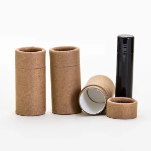 KJ's Krafts 1/2 OZ (Short) Eco-Friendly Kraft Paperboard Lip Balm Tubes x25