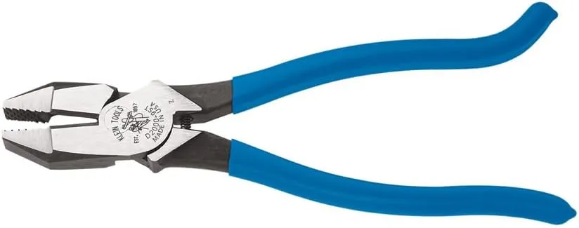 Klein Tools D2000-9ST Pliers, Made in USA, Side Cutters are Heavy-Duty 9-Inch Ironworker Pliers for Rebar, ACSR, Screws, Nails and Most Hardened Wire