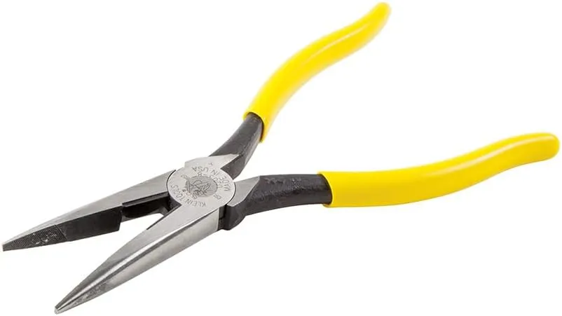 Klein Tools D203-8 Needle Nose Pliers, Long Nose Side Cutters, Alligator Pliers with Extended Handles, 8-Inch