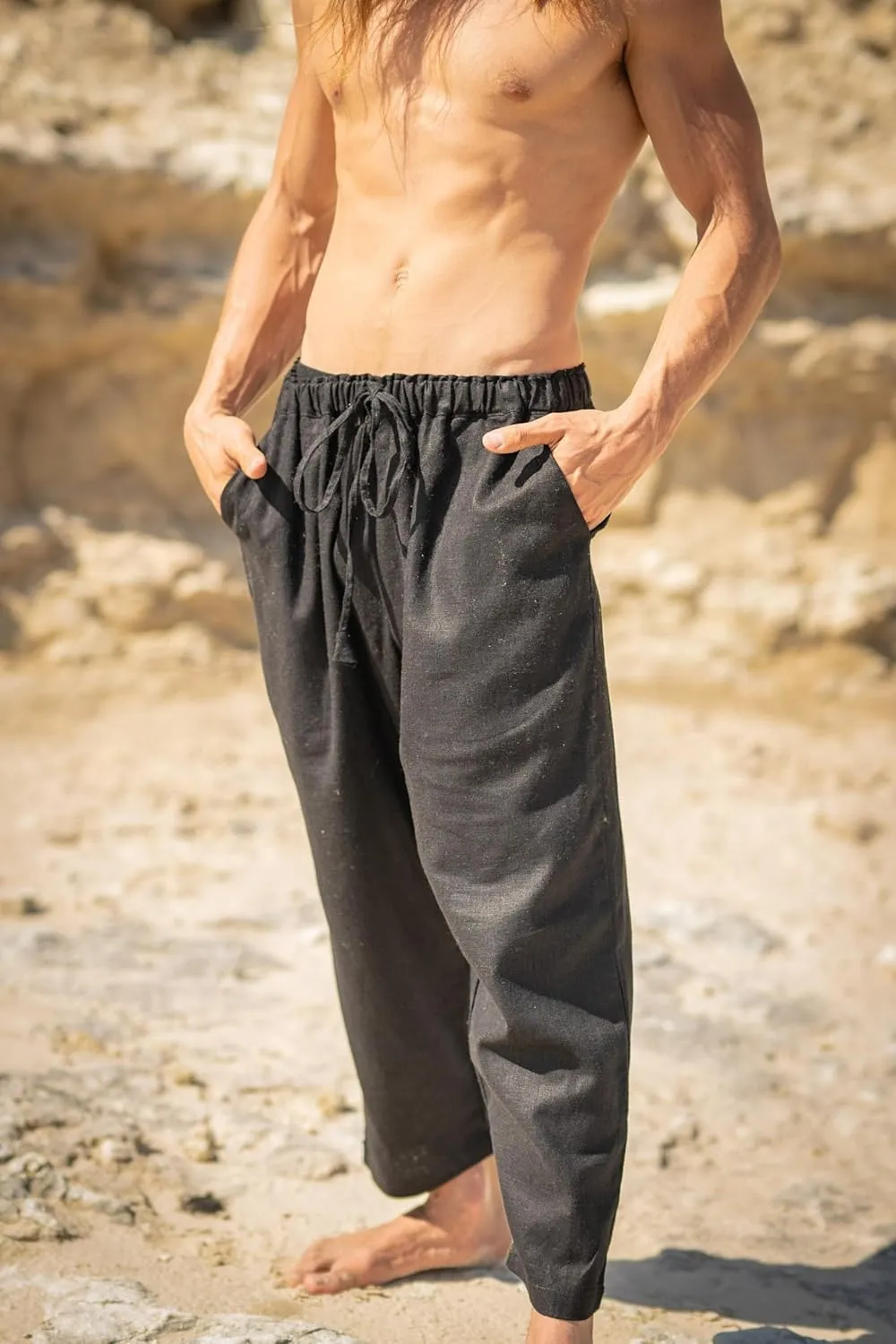 KOWA Organic Hemp Pants Trousers with Two Pockets Yoga Sustainable Eco Friendly Festival Ceremony Boho Comfortable