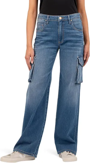 KUT from the Kloth Women's Jodi High-Rise Fab Ab Wide Leg Five Side Flap Pocket in Invigorated