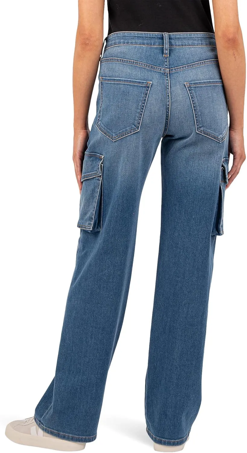 KUT from the Kloth Women's Jodi High-Rise Fab Ab Wide Leg Five Side Flap Pocket in Invigorated
