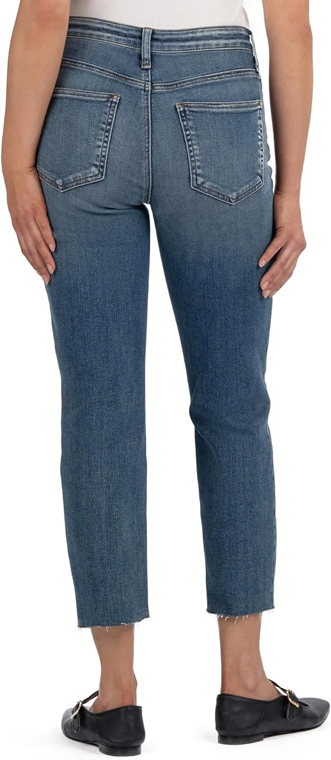 KUT from the Kloth Women's Petite Rachael High-Rise Fab Ab Mom Raw Hem in Braveness