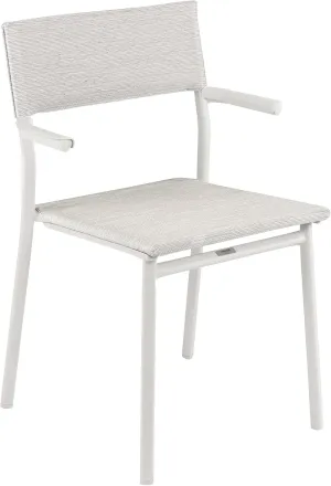 Lafuma ORON Outdoor Dining Armchair, Sand Frame - Galet, Set of 2