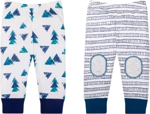 Lamaze Baby Boys' Super Combed Natural Cotton Pull on Jogger Pants, 2 Pack