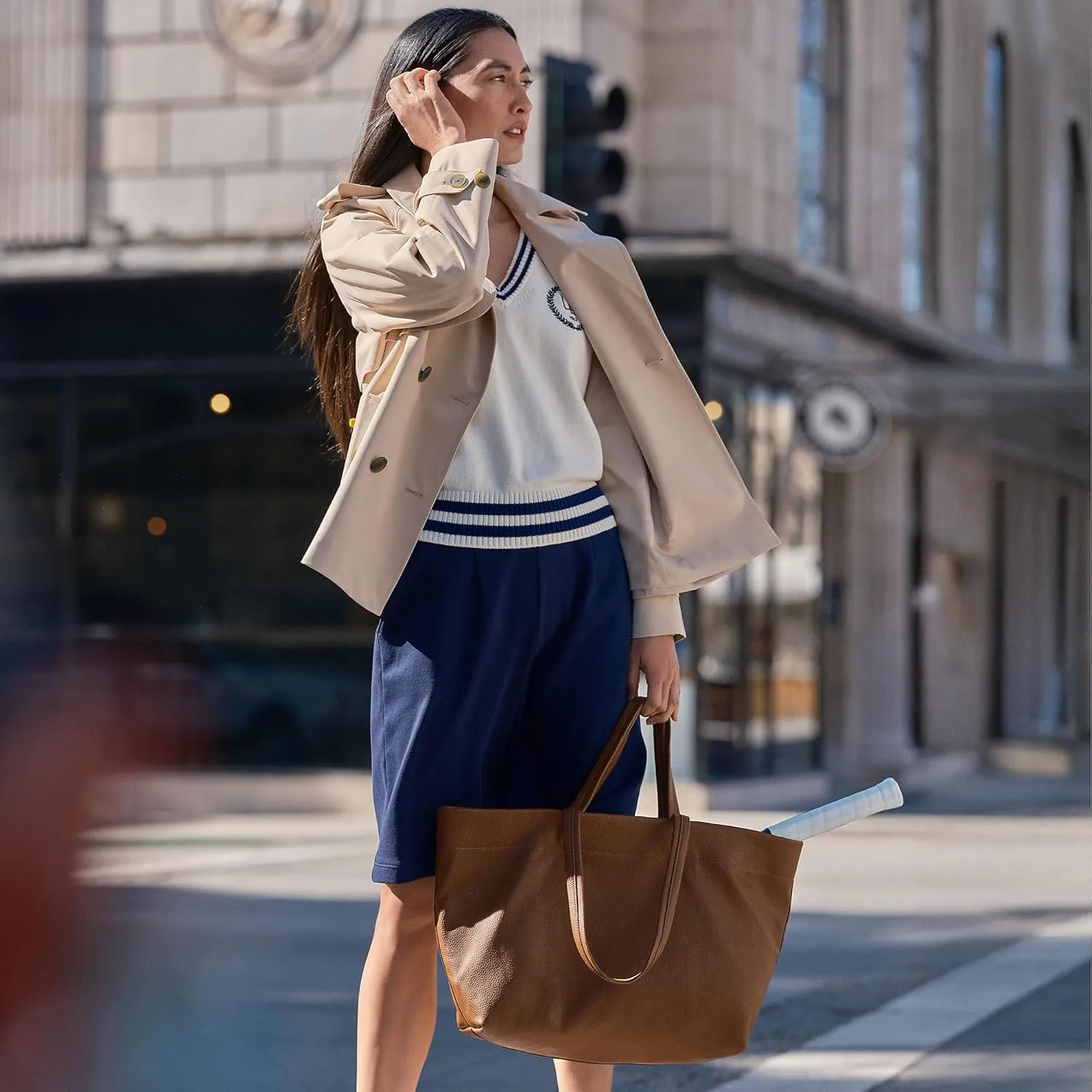 Lands' End Women's Faux Leather Tote