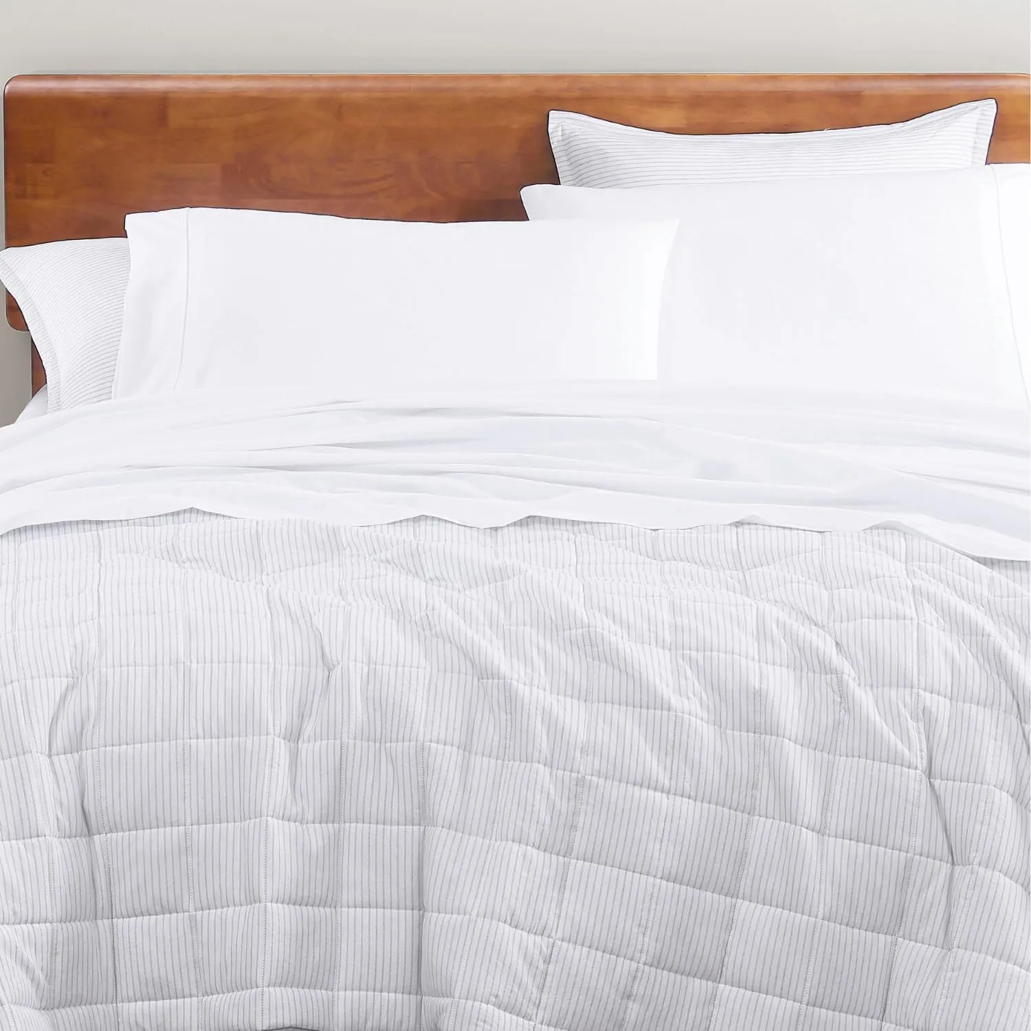 LANE LINEN 100% Organic Cotton Twin Sheets Set, 3Pc Twin Bed Sheets, Soft & Comfy Breathable Cotton Percale Sheets for Twin Size Bed, Dorm Room Essentials Low Pill Fade Resistant White Sheets