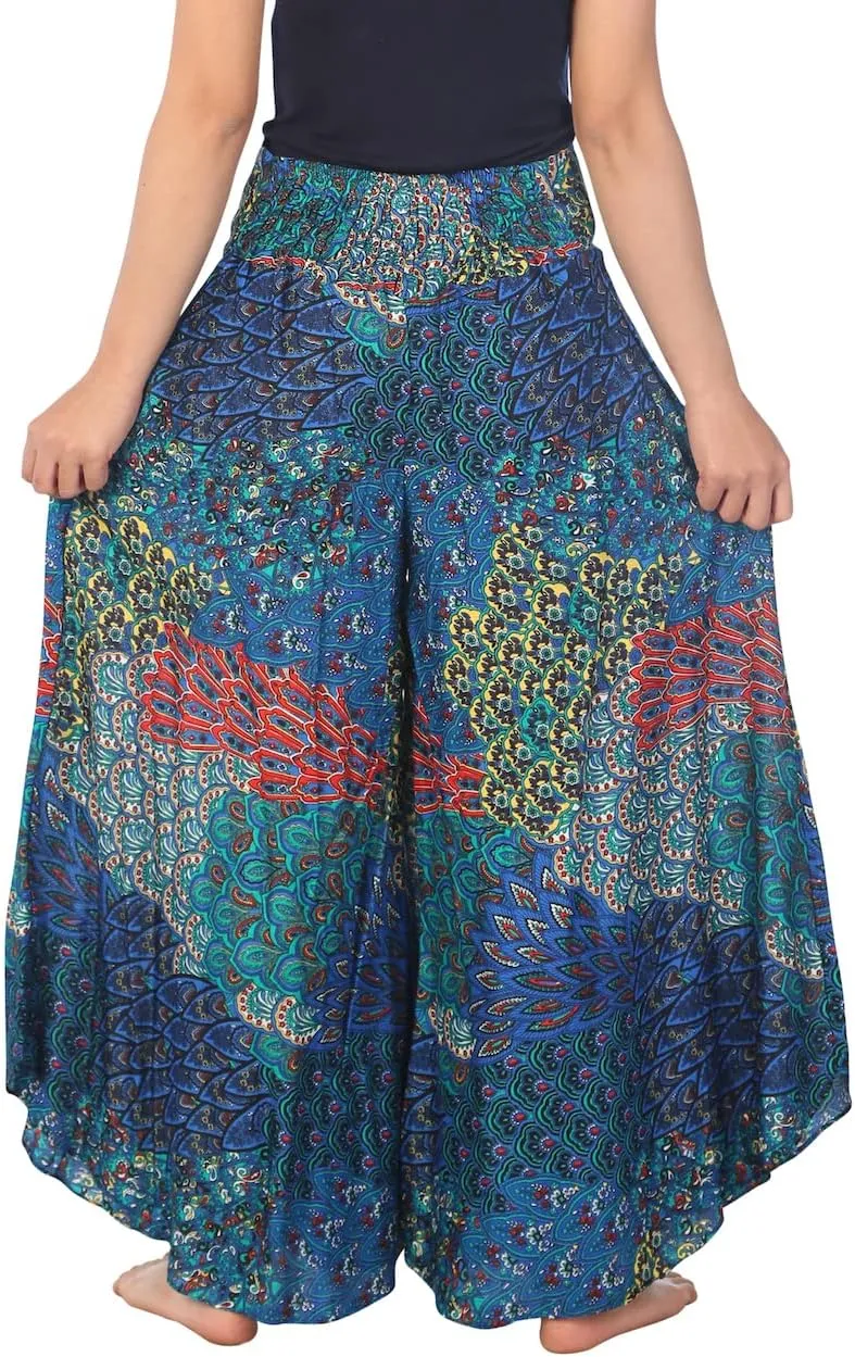 Lannaclothesdesign Palazzo Pants for Women Wide Leg Boho Harem Yoga Pants S M L XL Sizes
