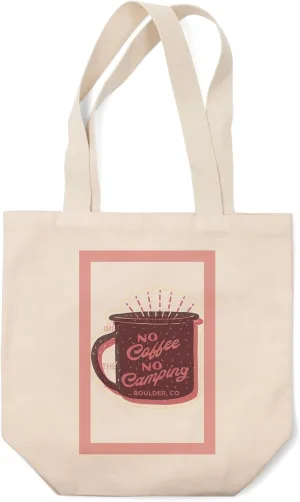 Lantern Press Boulder, Colorado, Outdoor More Series, Coffee (100% Cotton Canvas Reusable Tote Bag)
