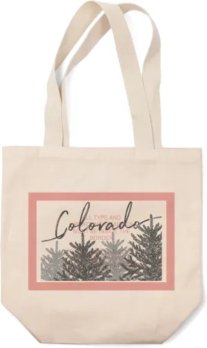 Lantern Press Colorado, Blue Spruce, Tree Sketches, (100% Cotton Canvas Reusable Tote Bag)
