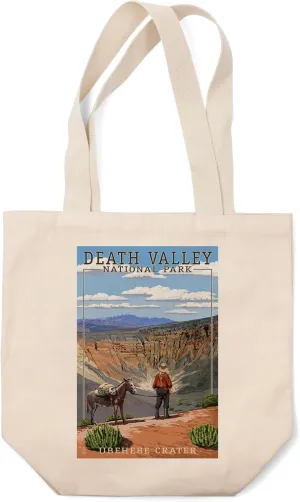 Lantern Press Ubehebe Crater, Death Valley National Park (100% Cotton Canvas Reusable Tote Bag)