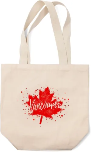 Lantern Press Vancouver, Canada, Maple Leaf, Watercolor (100% Cotton Canvas Reusable Tote Bag)