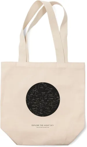 Lantern Press Yellowstone National Park, Wyoming, Explore The Night Sky, Star Globe (100% Cotton Canvas Reusable Tote Bag)