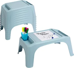 LAPGEAR Turtle Table Kids Flexible Seating Lap Desk Tray with Storage for Snacks, Play, Classroom, and Sensory Activities - Sky Blue - Pack of 8 - Style No. 20013