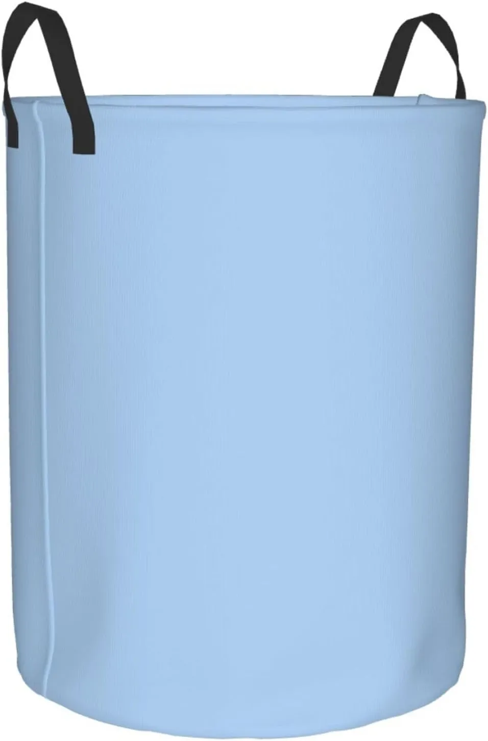 Large Laundry Basket, Dirty Clothes Hamper Toys Storage Bag Pale Blue Solid Color Waterproof Foldable Washing Bin for College Dorms 15.7" x 19.6"