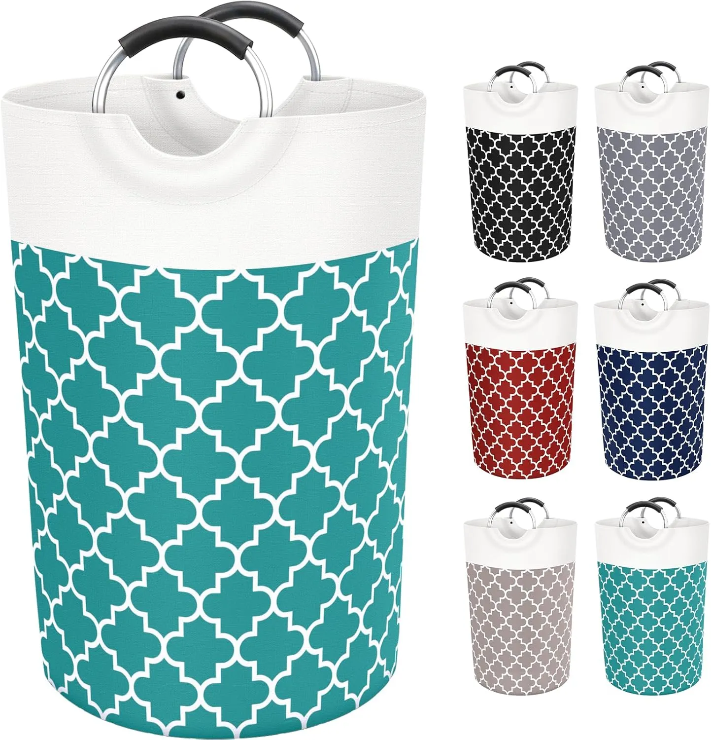 Large Laundry Basket Laundry Hamper Bag Washing Bin Clothes Bag Collapsible Tall with Handles Waterproof Travel Bathroom College Essentials Storage for College Dorm, Family (Green) 115L