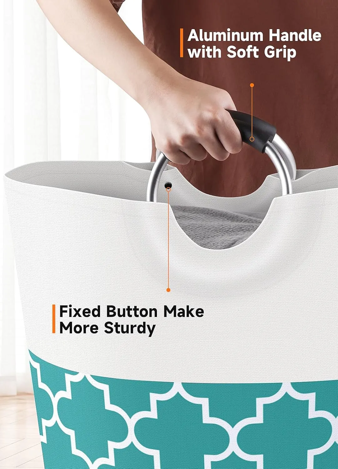 Large Laundry Basket Laundry Hamper Bag Washing Bin Clothes Bag Collapsible Tall with Handles Waterproof Travel Bathroom College Essentials Storage for College Dorm, Family (Green) 115L