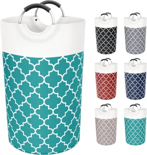 Large Laundry Basket Laundry Hamper Bag Washing Bin Clothes Bag Collapsible Tall with Handles Waterproof Travel Bathroom College Essentials Storage for College Dorm, Family (Green) 82L