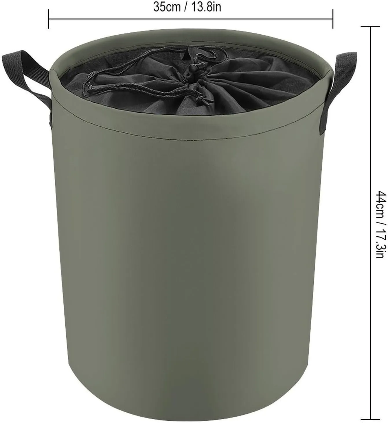 Large Laundry Hamper Bag, Dark Forest Green Solid Color Elegant Modern Collapsible Laundry Basket Dirty Clothes Washing Bin for College Dorm, Family Essentials