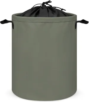Large Laundry Hamper Bag, Dark Forest Green Solid Color Elegant Modern Collapsible Laundry Basket Dirty Clothes Washing Bin for College Dorm, Family Essentials