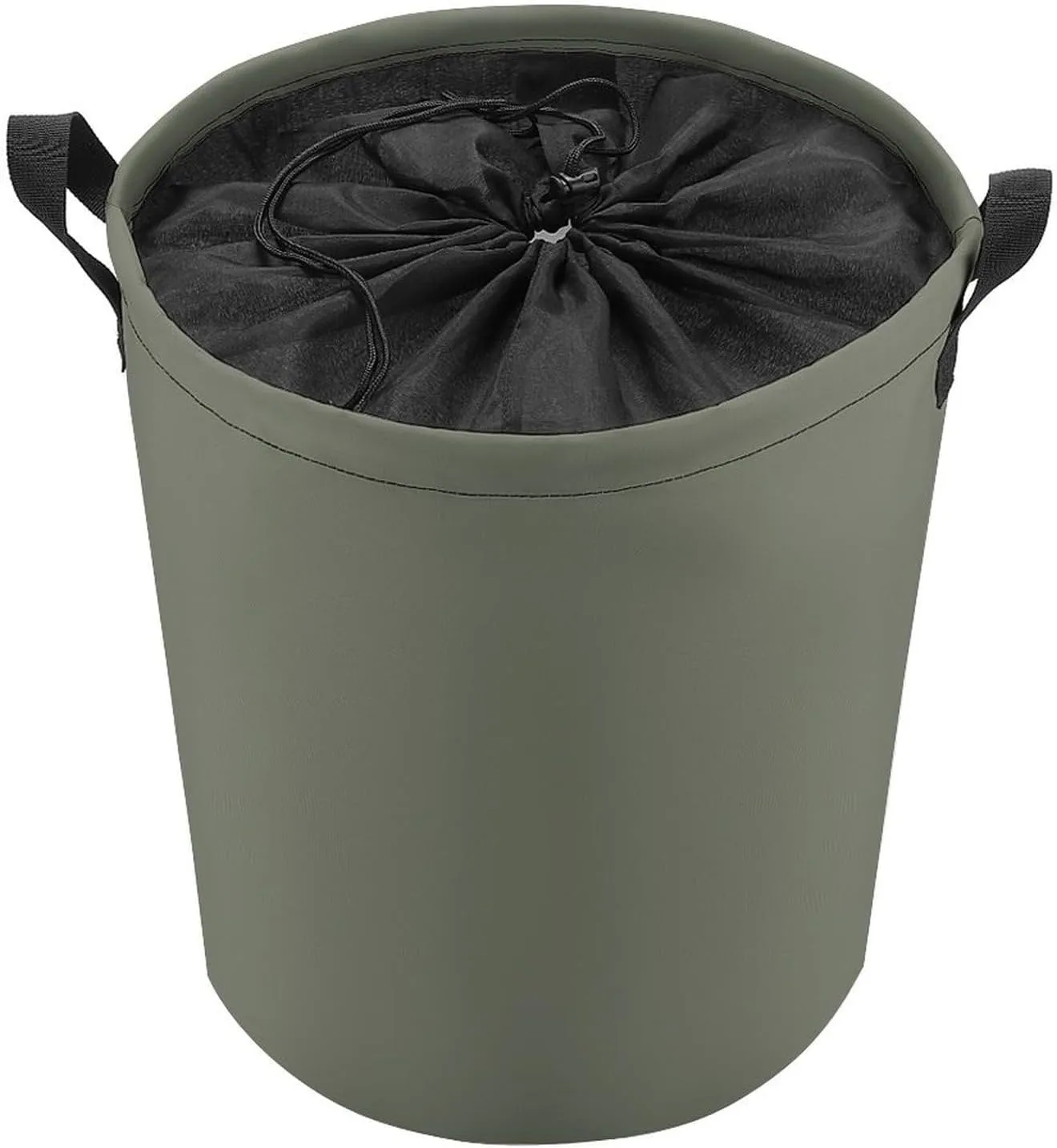 Large Laundry Hamper Bag, Dark Forest Green Solid Color Elegant Modern Collapsible Laundry Basket Dirty Clothes Washing Bin for College Dorm, Family Essentials