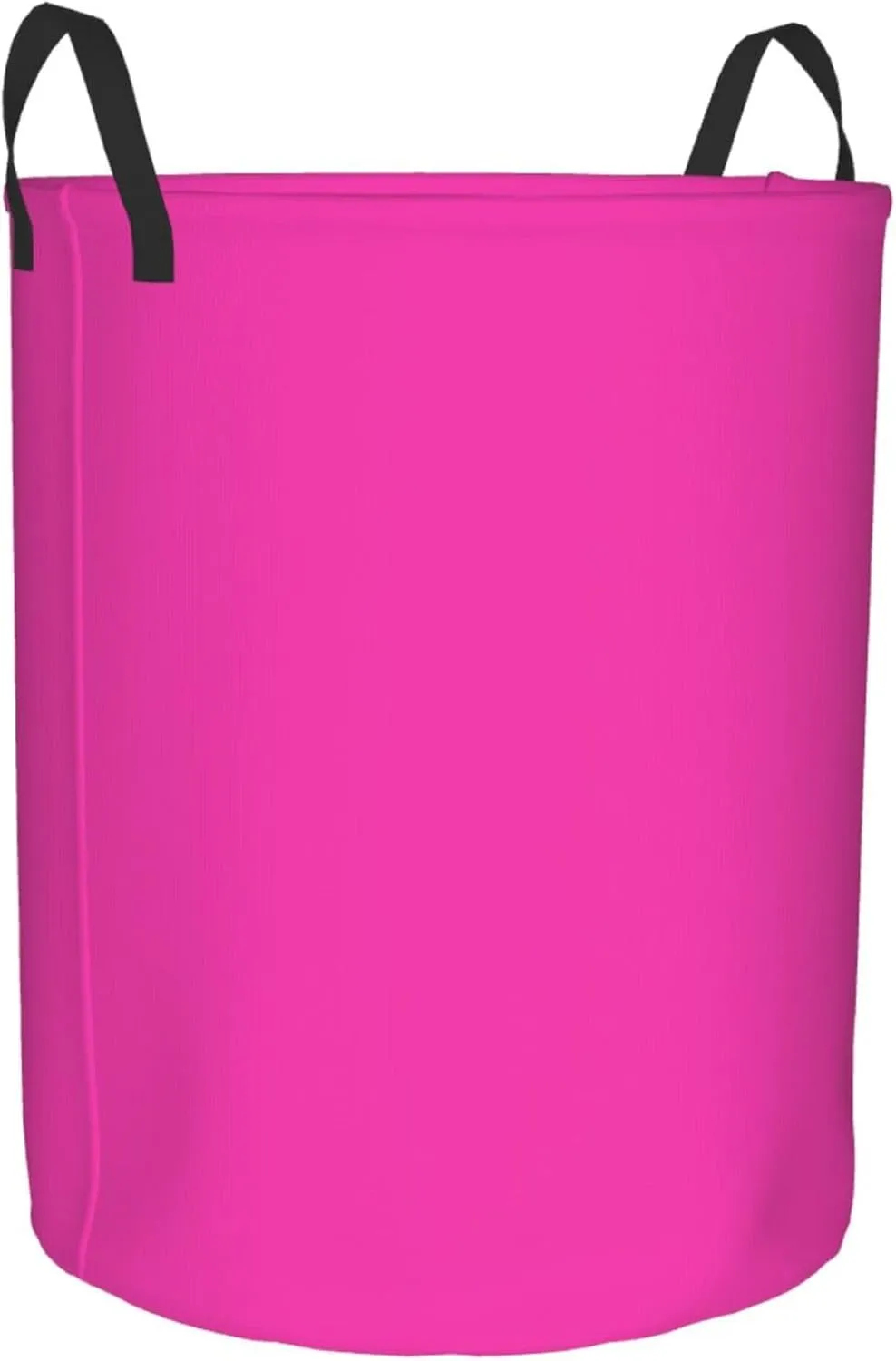 Large Laundry Hamper Bag, Solid Plain Bright Pink Elegant Modern Laundry Basket Collapsible Waterproof Storage Basket for College Dorm, Family Essentials