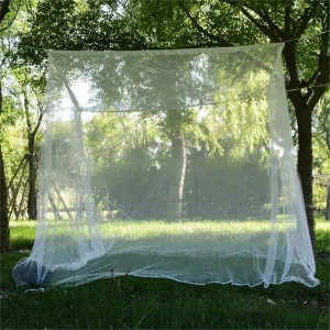 Large Mosquito Net for Bed - Portable Folding Mosquito Net | Easy to Install, Decorative Rectangular Canopy for Home, Travel & Camping | Includes Carry Bag (White, 1.8x2M)