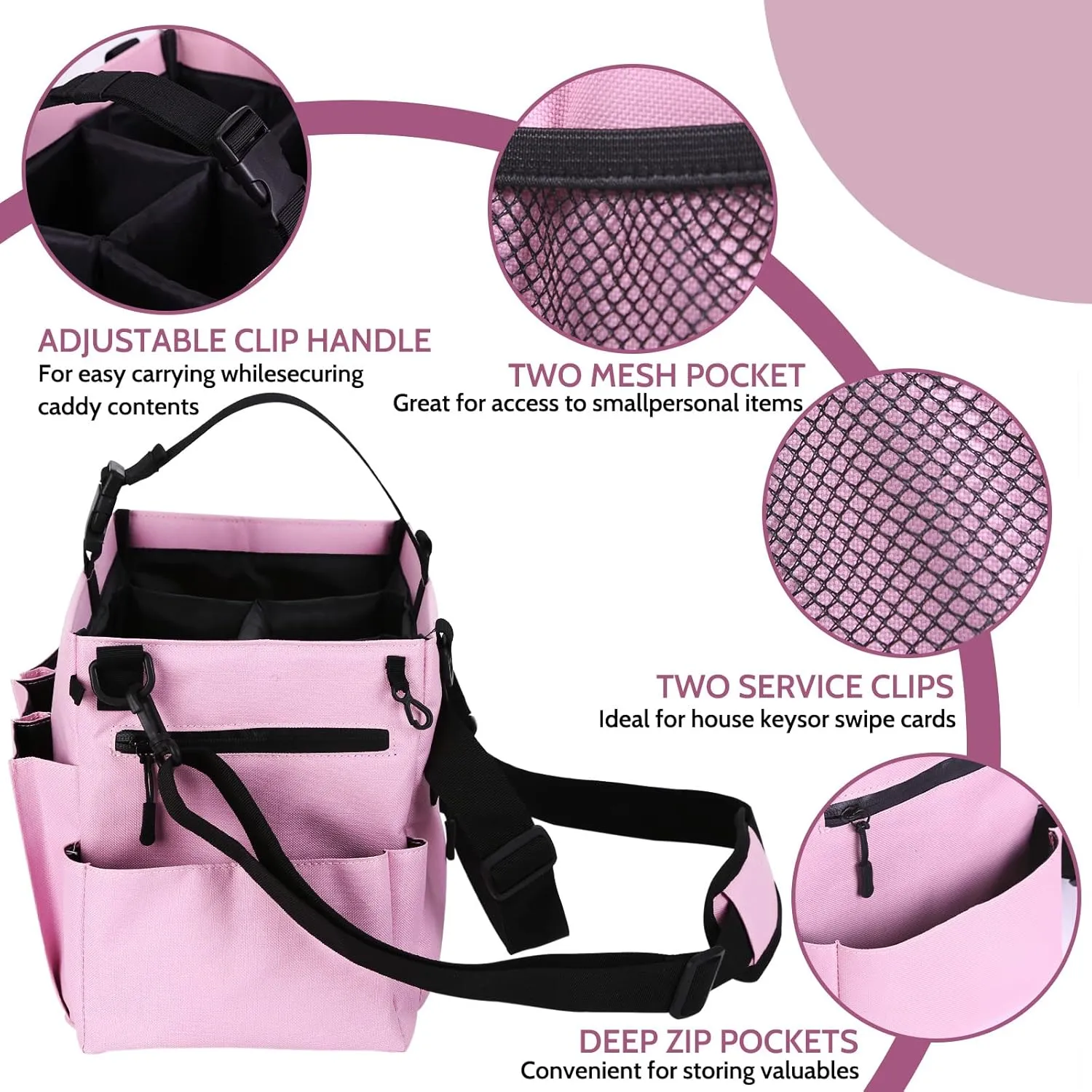 Large Wearable Cleaning Caddy Bags with Handle and Shoulder and Waist Straps,for Cleaning Supplies,for Furniture Storage,Car Organizer