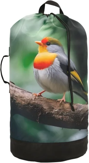 Laundry Bag Backpack Waterproof Beach Bag Clothes Hamper Bag Bird Sparrow 1 Large for Travel Camping Hiking Foldable Lightweight