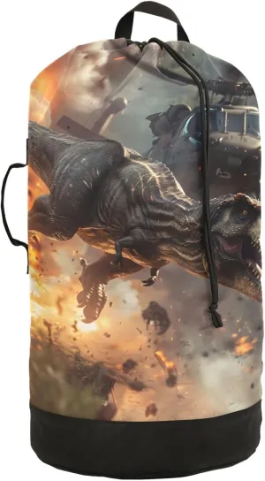 Laundry Bag Backpack Waterproof Beach Bag Clothes Hamper Bag Tyrannosaurus Explosion Large for Travel Camping Hiking Foldable Lightweight
