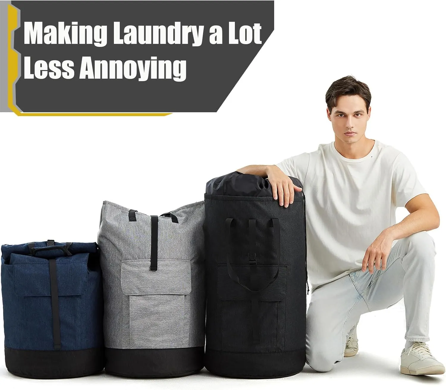 Laundry Bag for College,115L Laundry Backpack Extra Large Heavy Duty, College Dorm Essentials Laundry Bag with Straps, Heavy Duty Dirty Clothes Bag for Camping, Apartment and Laundromat