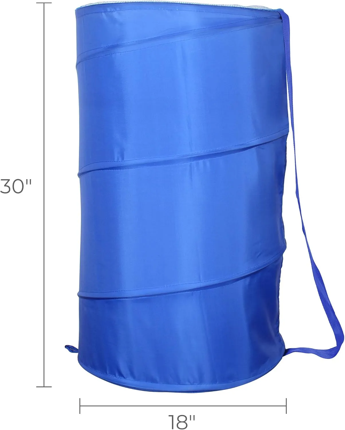 Laundry Basket 18"x30" - Pop Up Hamper - Collapsible, Foldable Laundry Bag in Blue