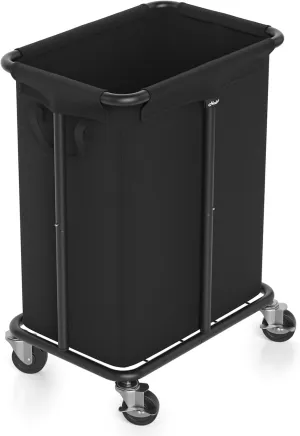 Laundry Basket with Wheels, Rolling Laundry Hamper, 46 Gallons (170L), Removable and Machine Washable Liner, Steel Frame, Large Laundry Cart for Laundry Room, Bedroom, Bathroom, Dorm - Black