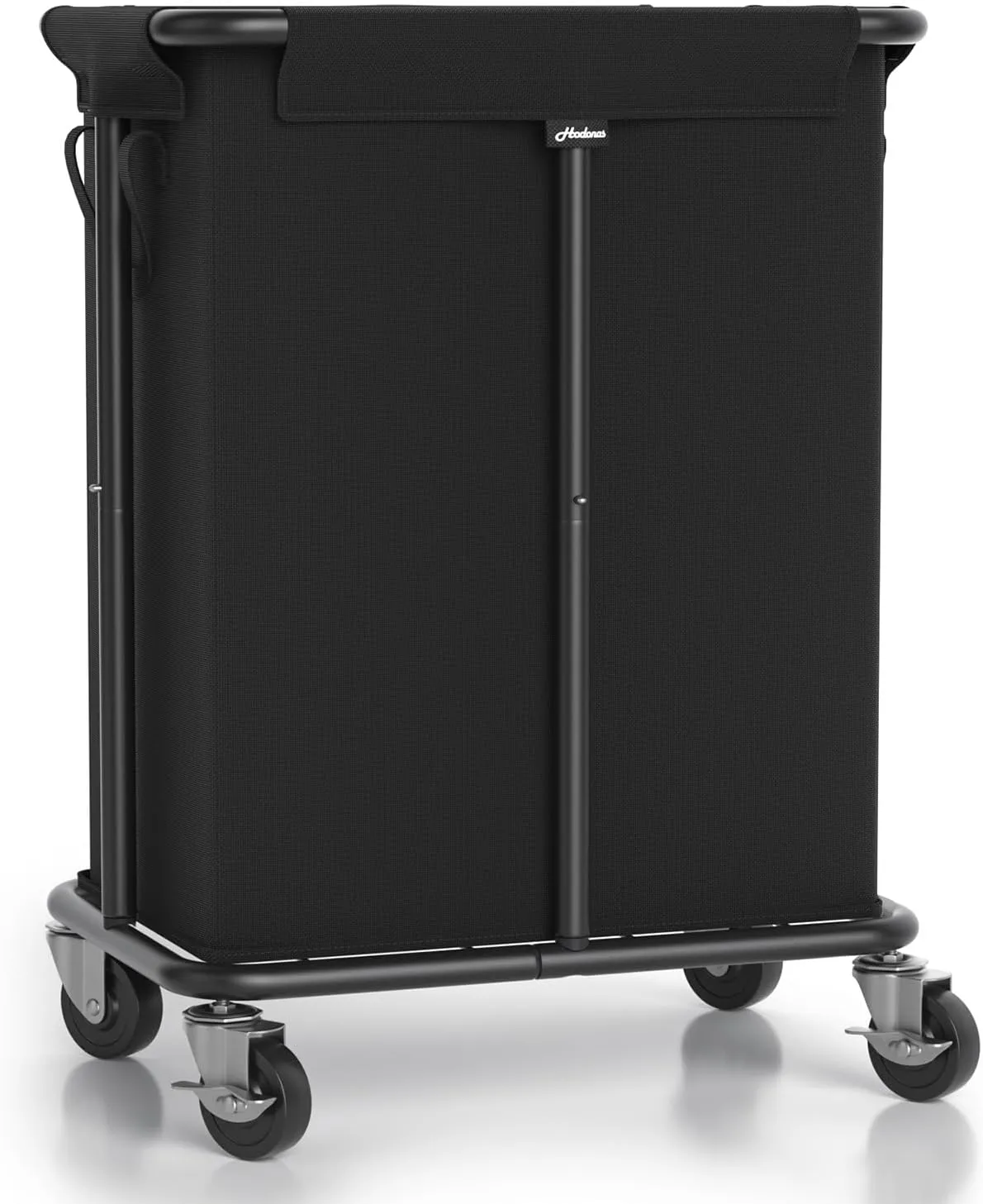 Laundry Basket with Wheels, Rolling Laundry Hamper, 46 Gallons (170L), Removable and Machine Washable Liner, Steel Frame, Large Laundry Cart for Laundry Room, Bedroom, Bathroom, Dorm - Black