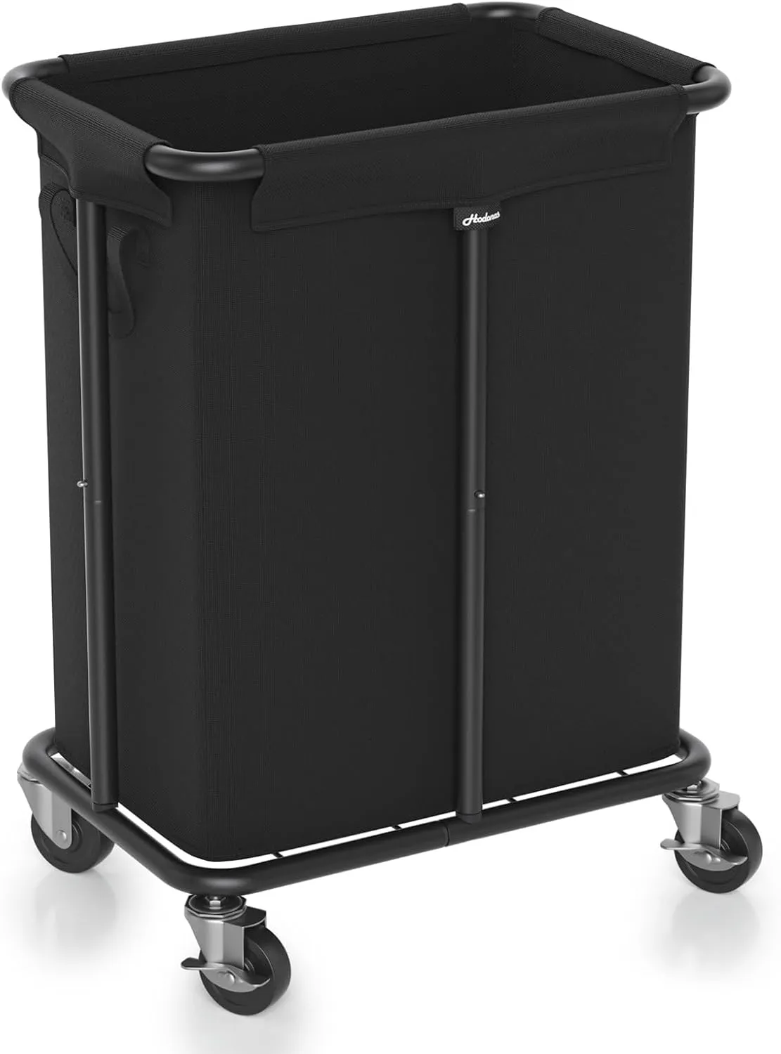 Laundry Basket with Wheels, Rolling Laundry Hamper, 46 Gallons (170L), Removable and Machine Washable Liner, Steel Frame, Large Laundry Cart for Laundry Room, Bedroom, Bathroom, Dorm - Black