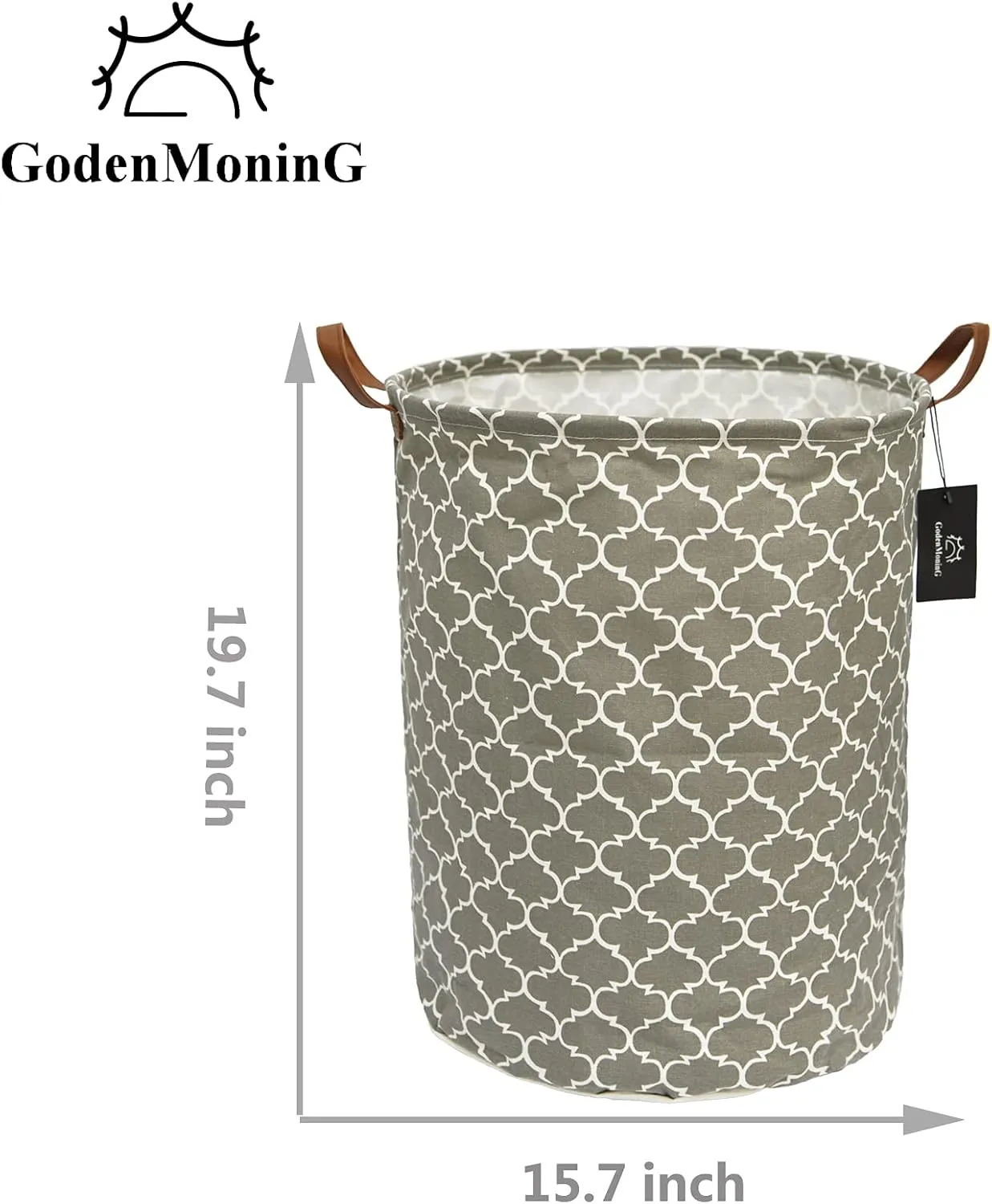 laundry baskets,bedroom hamper,kitchen organization,Waterproof Round Cotton Linen Collapsible storage basket. (Dark Grey Lanterns)
