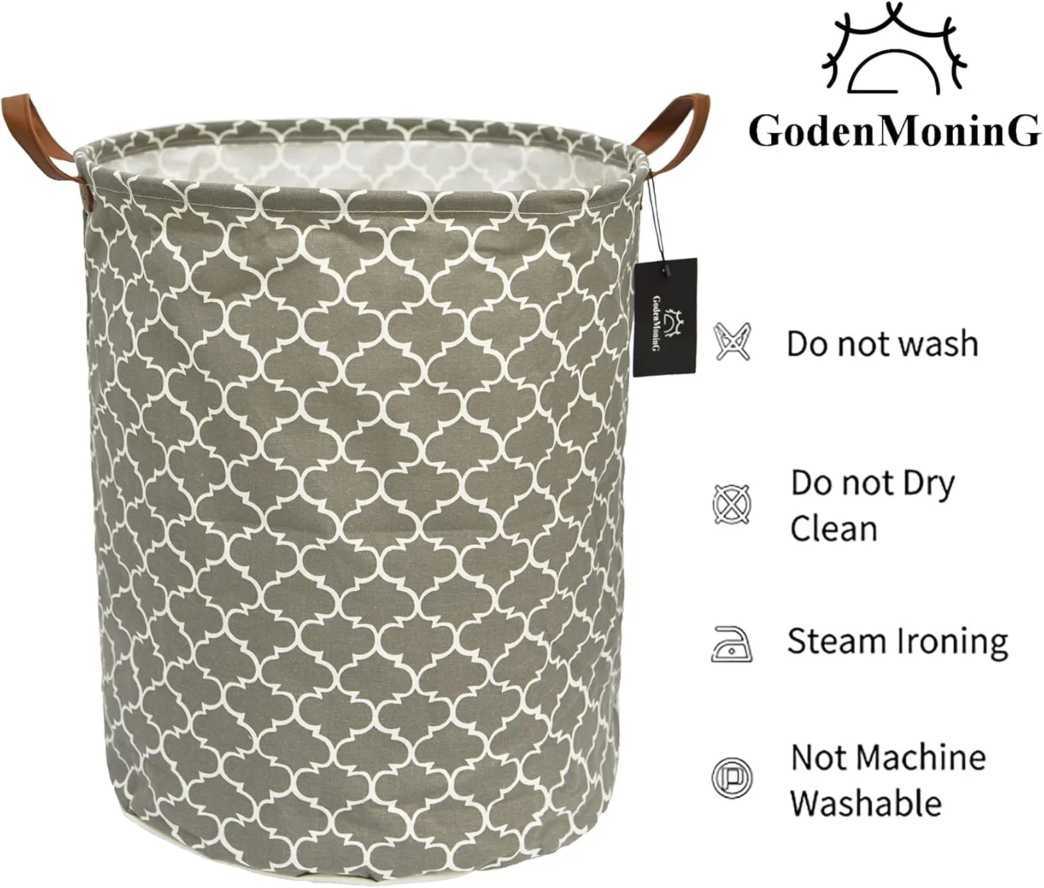 laundry baskets,bedroom hamper,kitchen organization,Waterproof Round Cotton Linen Collapsible storage basket. (Dark Grey Lanterns)