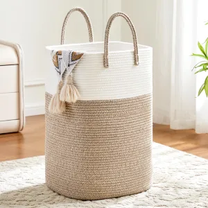 Laundry Basket,Woven Cotton Rope Laundry Hamper Sorters,80L Versatile Storage for Dirty Clothes,Baby Toys,and Blankets in Bathroom, Nursery,and Living Room
