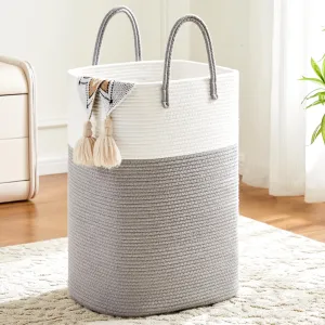 Laundry Basket,Woven Cotton Rope Laundry Hamper Sorters,80L Versatile Storage for Dirty Clothes,Baby Toys,and Blankets in Bathroom, Nursery,and Living Room