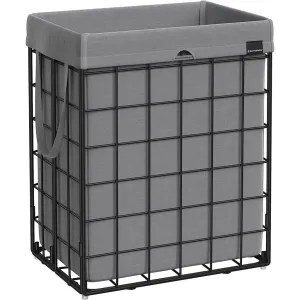 Laundry Hamper Metal Wire Frame 90L - Black and Grey