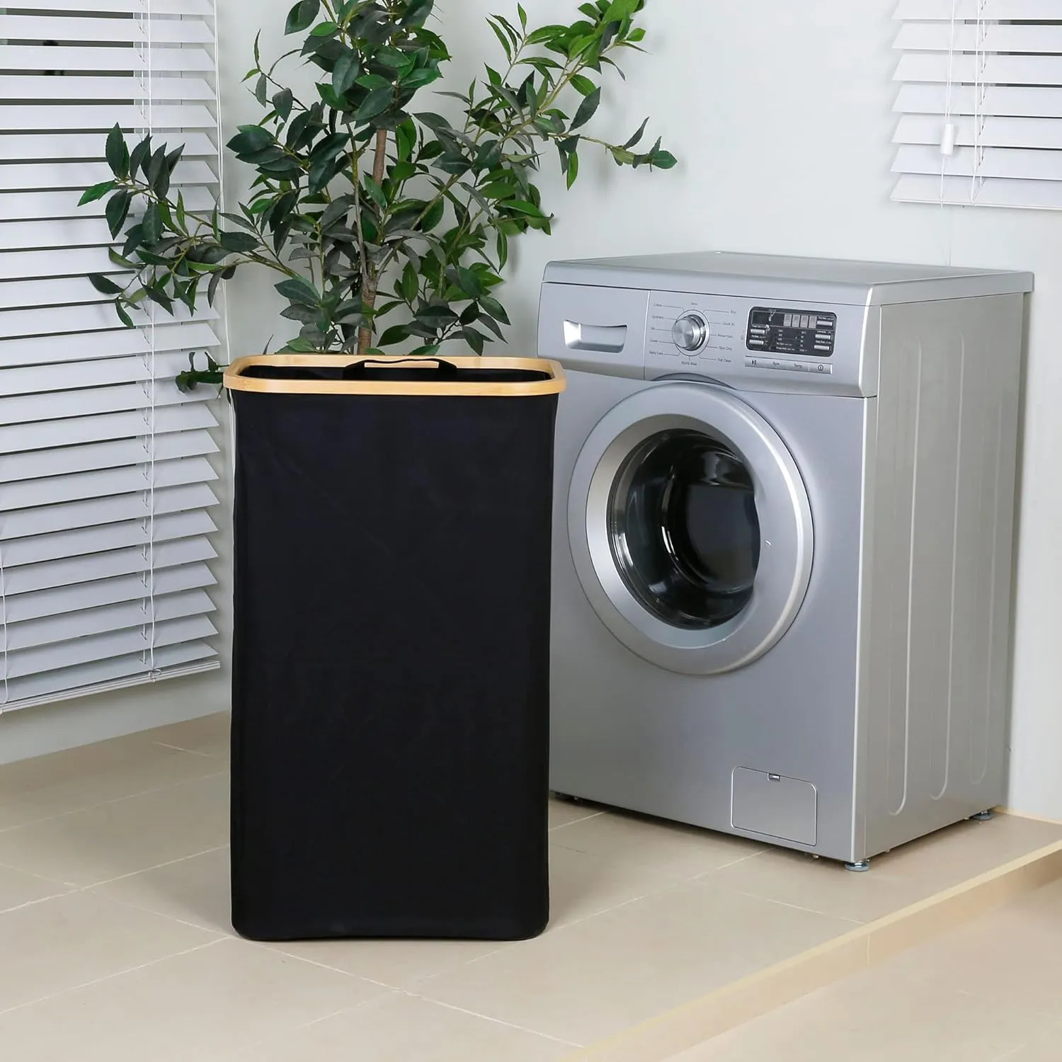 Laundry Hamper with Lid, 110L Large Laundry Hamper with Handle and Lid, Collapsible Clothes Basket Organizer with Removable Inner Bag for Clothes Toys Towels - Black