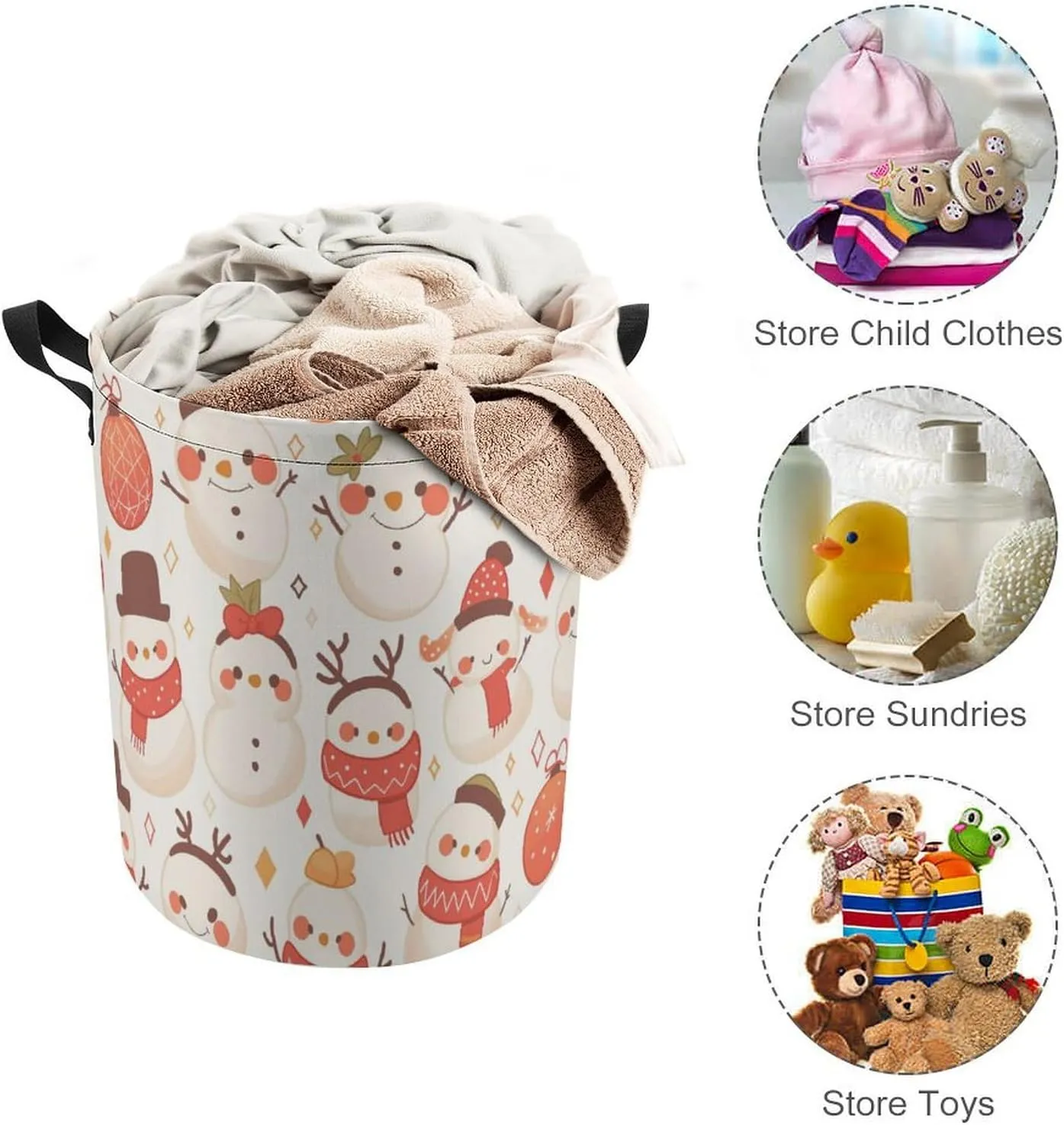 Laundry Hampers, Large Drawstring Laundry Bag, Removable Laundry Bags, Collapsible Storage Bin with Handles for Home Organization, Kids Room, Nursery Product