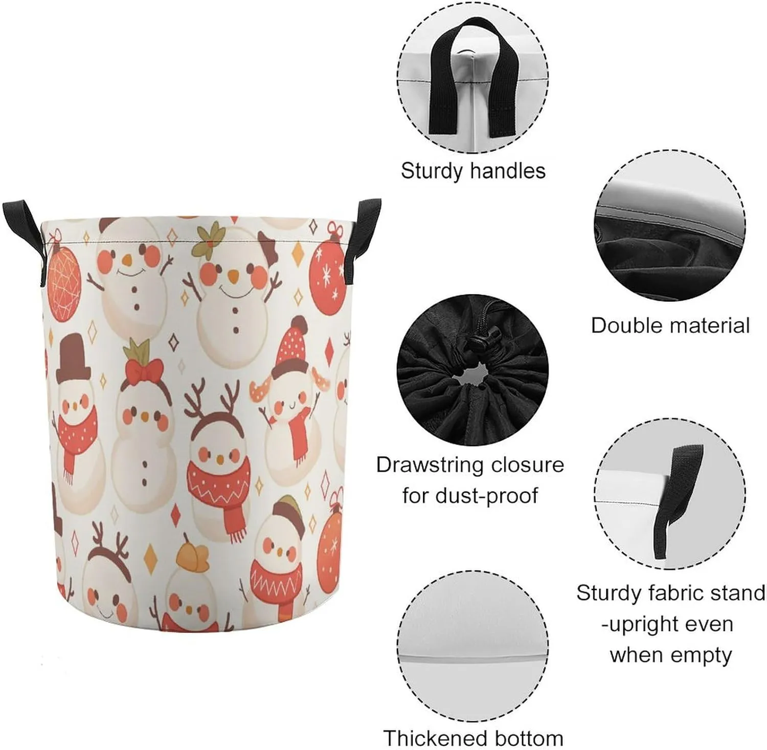 Laundry Hampers, Large Drawstring Laundry Bag, Removable Laundry Bags, Collapsible Storage Bin with Handles for Home Organization, Kids Room, Nursery Product