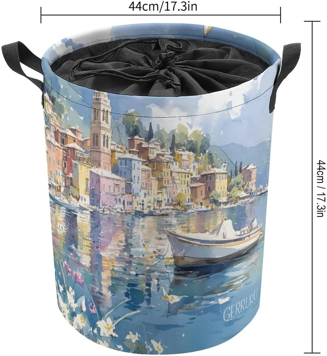 Laundry Hampers, Large Drawstring Laundry Bag, Removable Laundry Bags, Collapsible Storage Bin with Handles for Home Organization, Kids Room, Nursery Watercraft