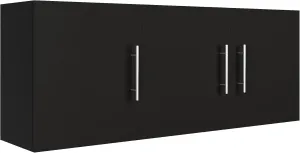 Laundry Room Cabinets, 54" W x 12" D x 20" H Kitchen Wall Cabinets, 3 Doors Bathroom Storage Toilet Cabinet with Adjustable Shelves, Over The Toilet Storage Cabinet, Black