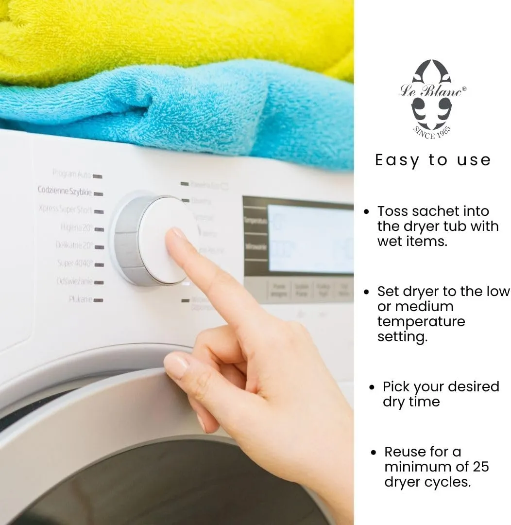 Le Blanc® Portfolio Double Pack Dryer Sachet - Luxury Scented Fabric Sachet for Your Dryer (1 Pack)