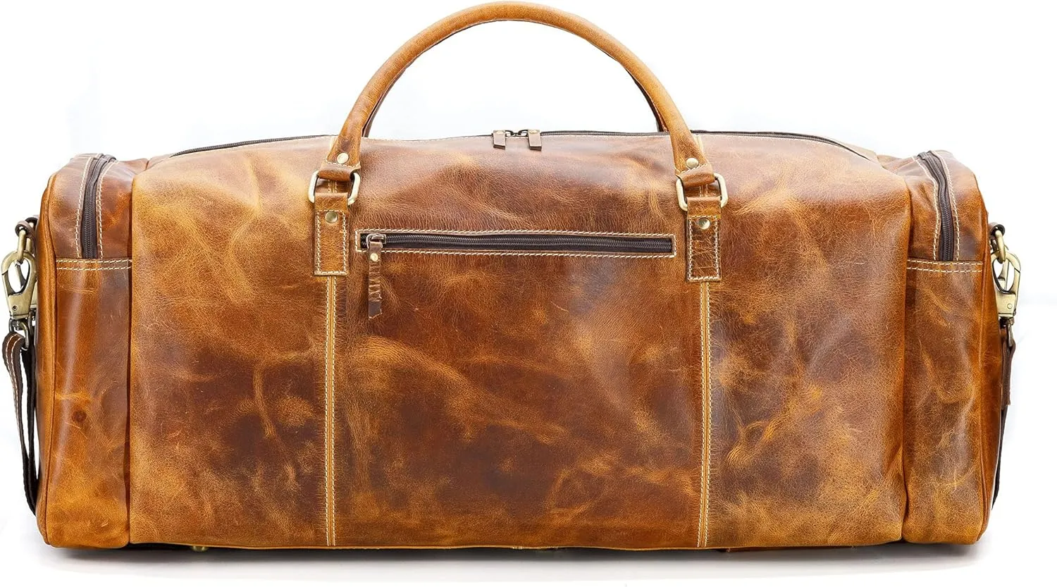 Leather 24 inch Duffel Bag Travel Sports Overnight Weekend Leather Duffle Bag for Gym Sports Cabin Holdall bag